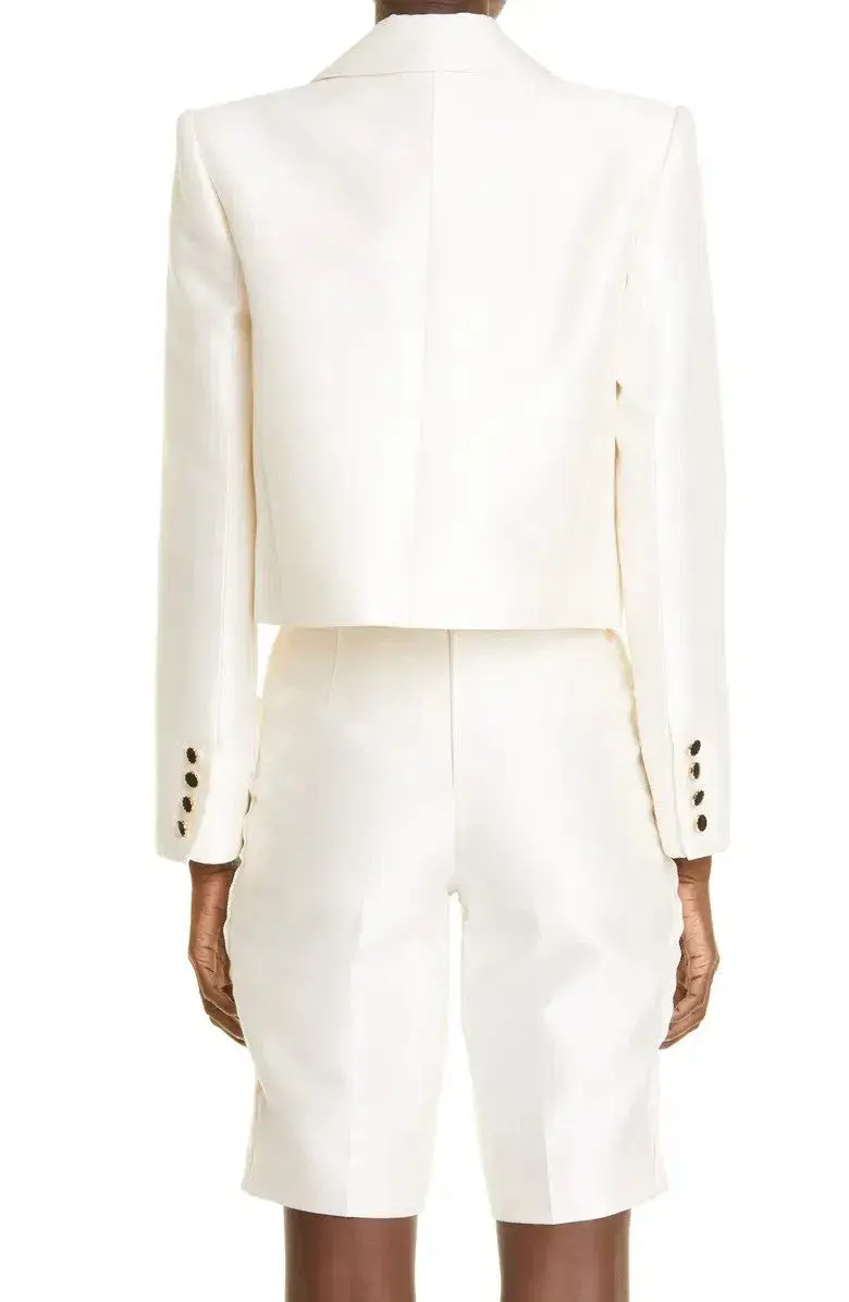Zimmermann Cropped Tuxedo Jacket Milk Size 1 / Au 10 - Image 3