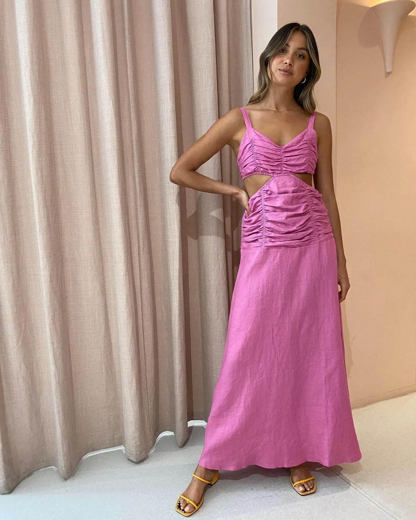 Suboo Aster Cut Out Maxi Dress Fuchsia Size XS / Au 6 - Image 1