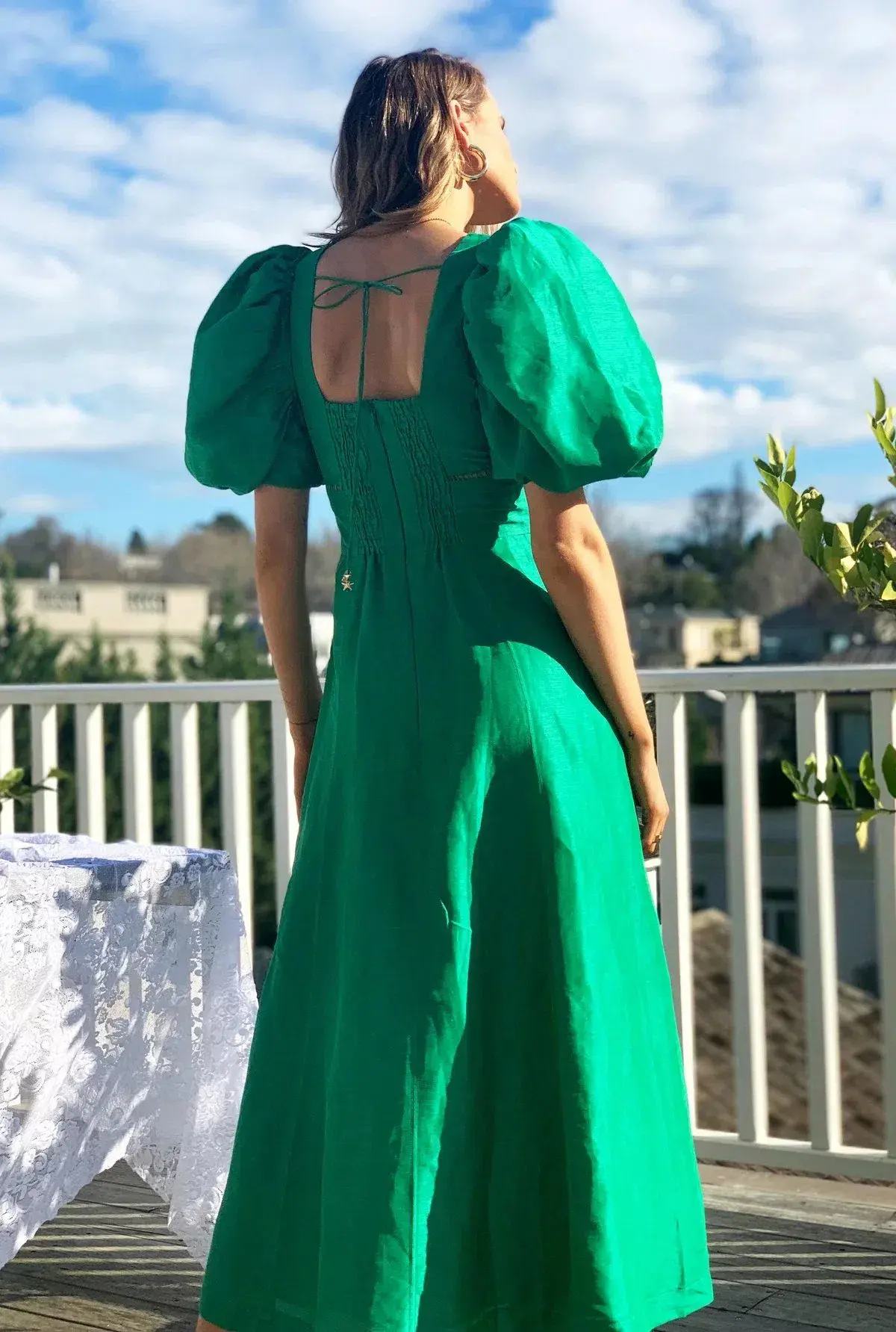 Mackenzie Mode CHRISTMAS DRESS  Etherial Maxi Dress Green Size 10 - Image 2