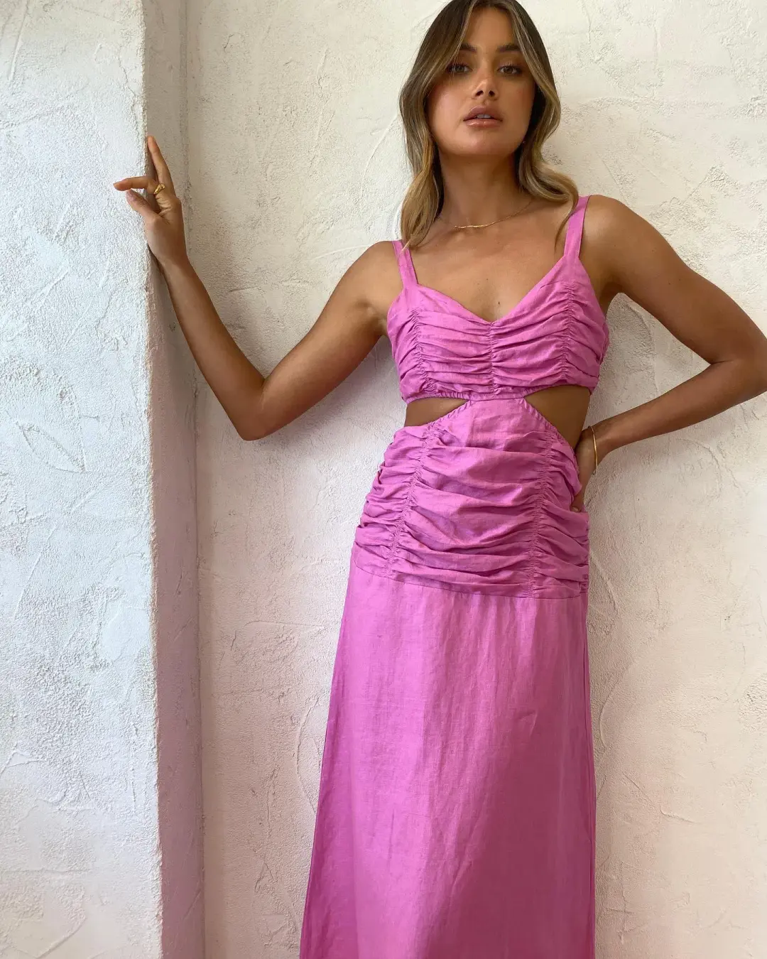 Suboo Aster Cut Out Maxi Dress Fuchsia Size L / Au 12 for rent on The Volte - main image