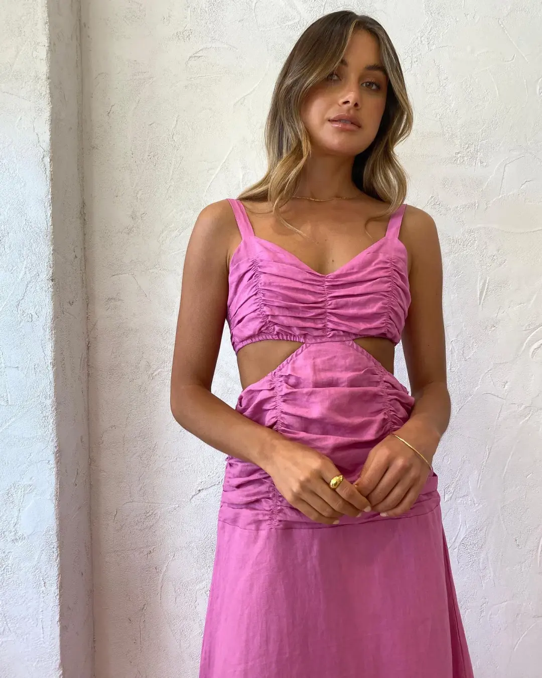 Suboo Aster Cut Out Maxi Dress Fuchsia Size L / Au 12 for rent on The Volte - main image