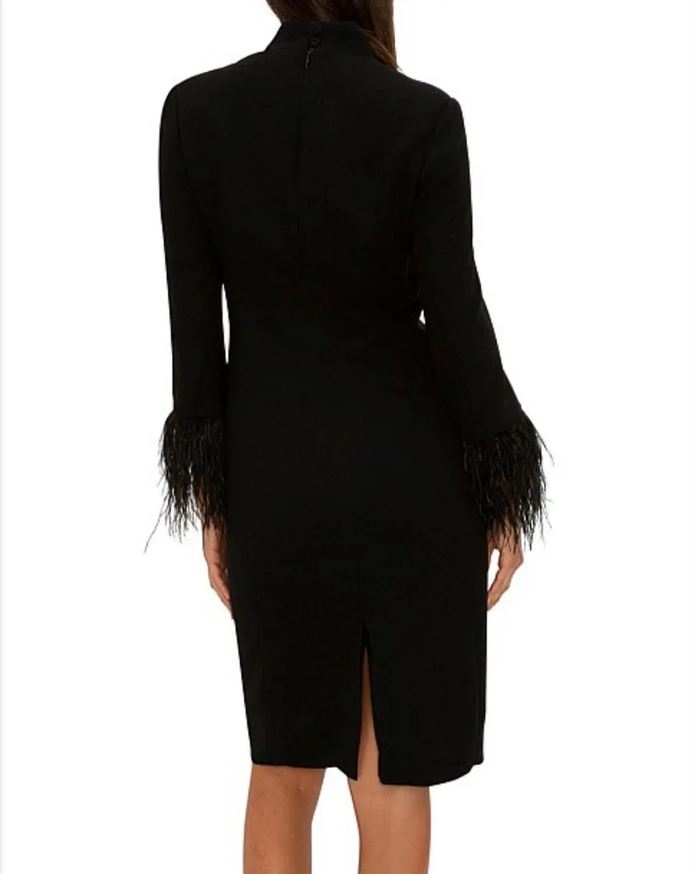 Carla Zampatti Feather Cocktail Dress Black Size 4 - Image 3