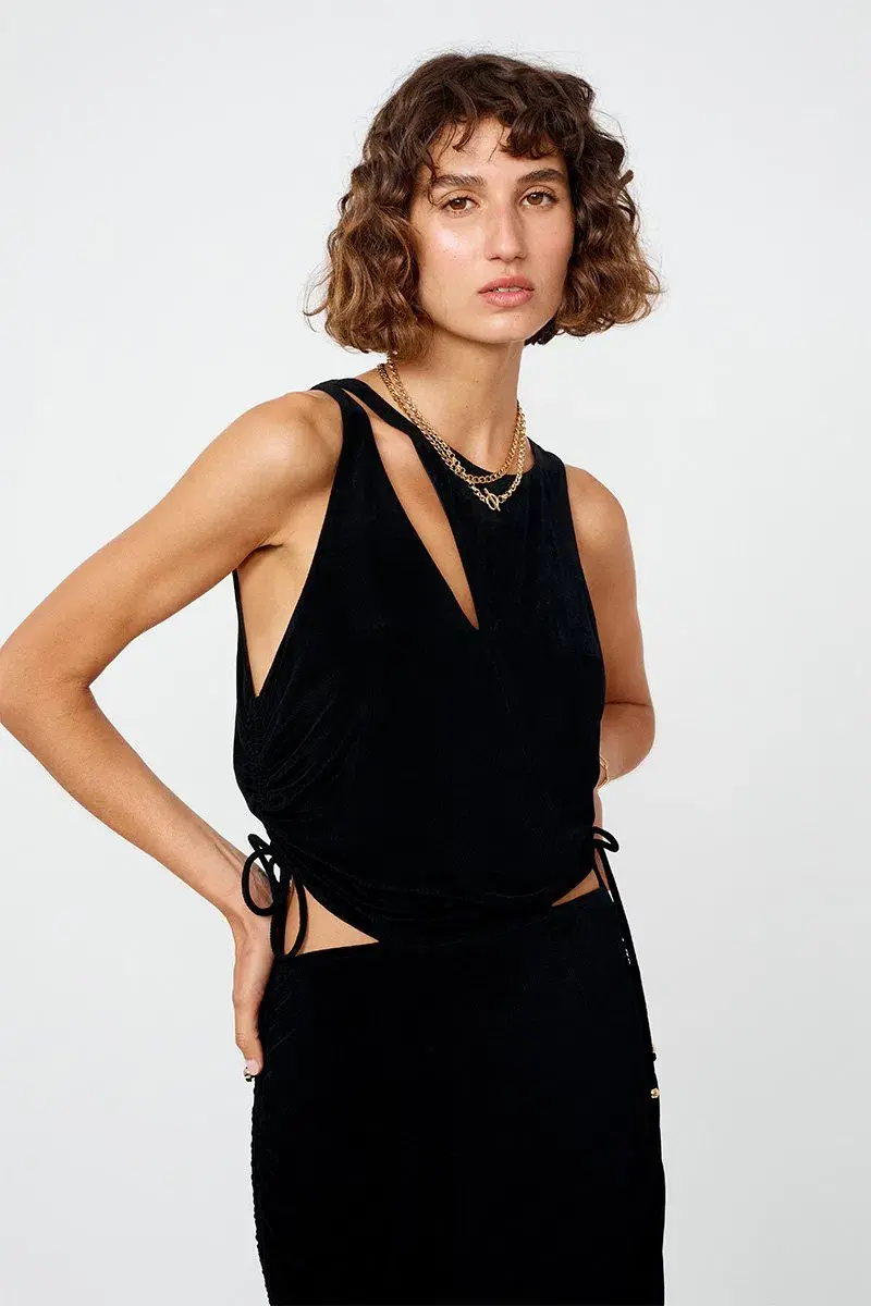 Suboo The Liz Rouched Midi Tank Dress Black Size XS / Au 6 - Image 2