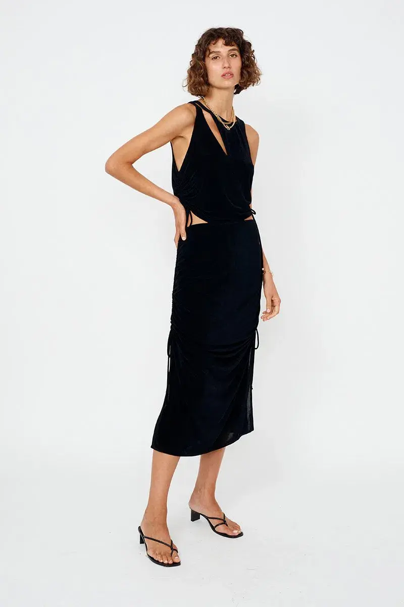 Suboo The Liz Rouched Midi Tank Dress Black Size XS / Au 6 - Image 4