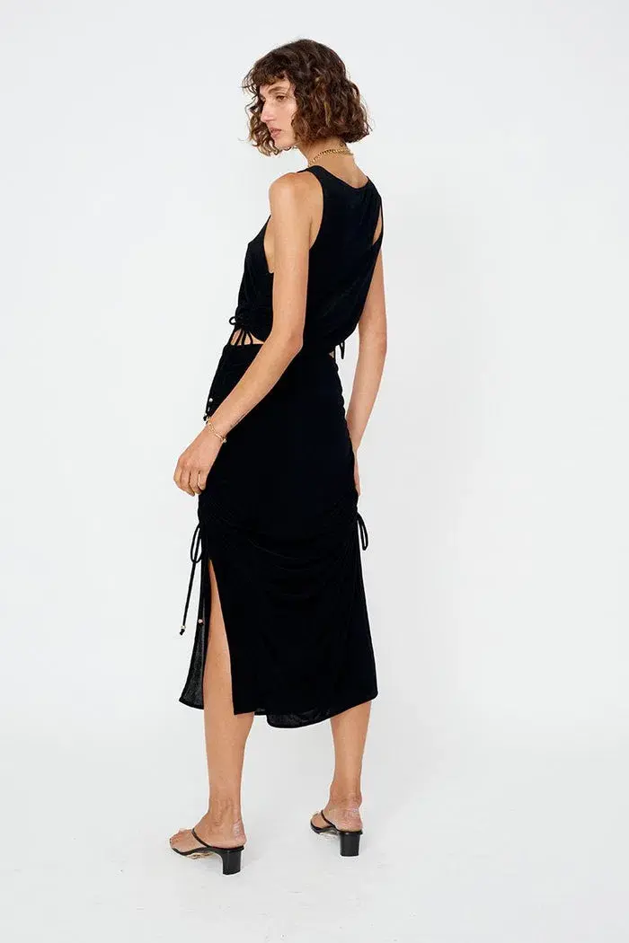 Suboo The Liz Rouched Midi Tank Dress Black Size XS / Au 6 - Image 3