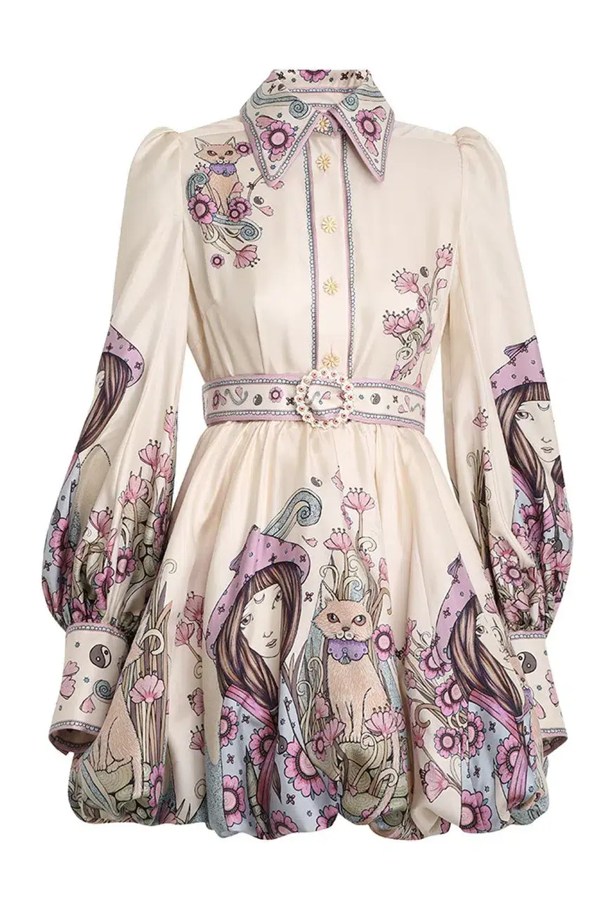 Zimmermann The Celestial Bubble Shirt Dress Print Size 8 - Image 4