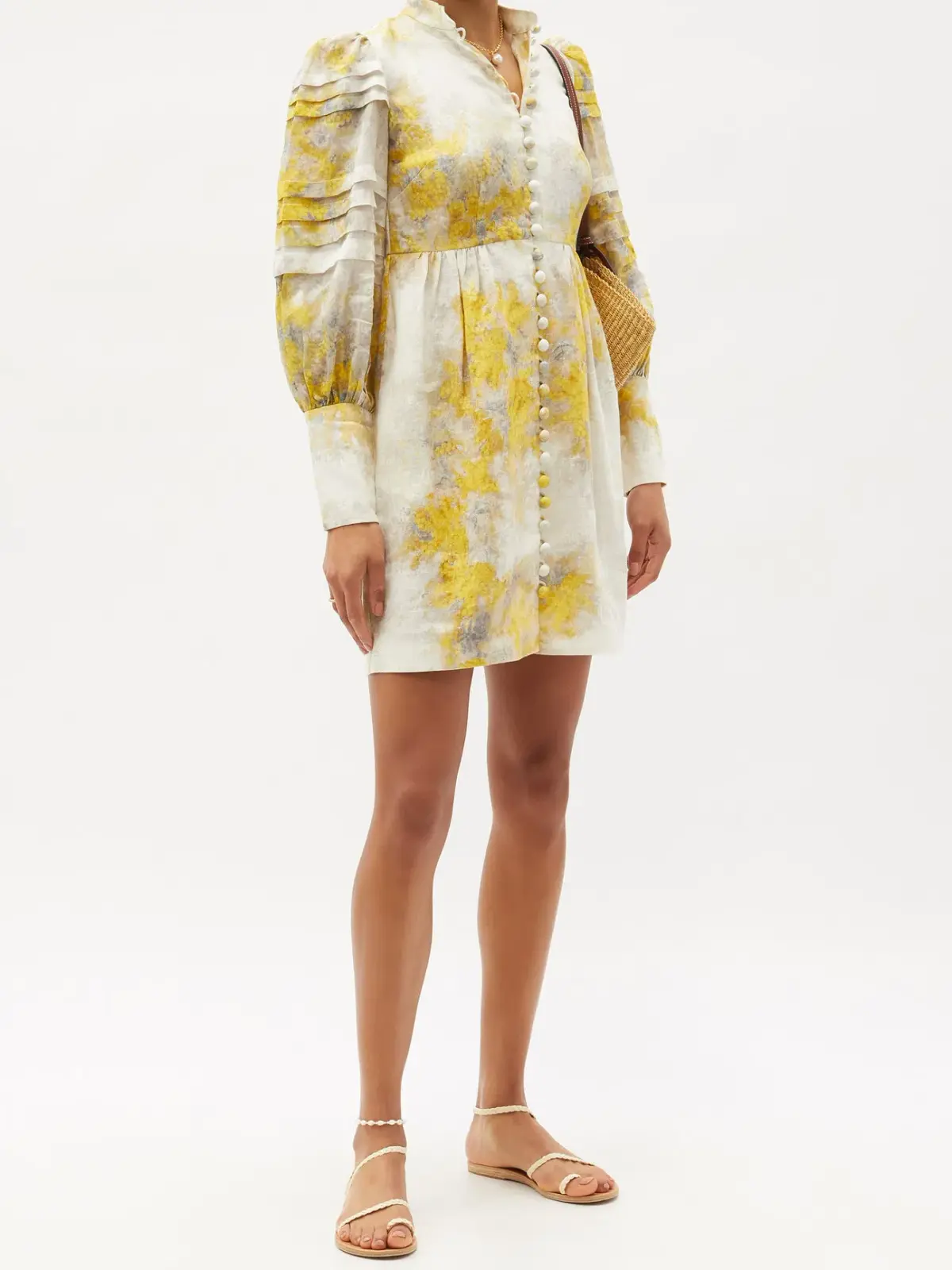 Zimmermann Botanica Wattle Linen Mini Dress Print Size 1 / Au 10 - Image 1