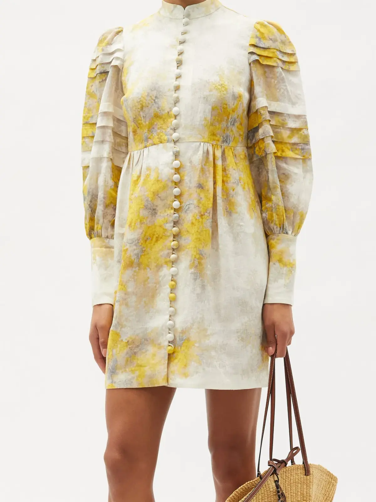 Zimmermann Botanica Wattle Linen Mini Dress Print Size 1 / Au 10 - Image 2