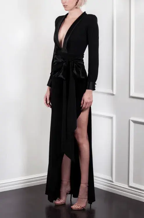 Ae'lkemi Mersin Tuxedo Gown Black Size 8 for rent on The Volte - main image