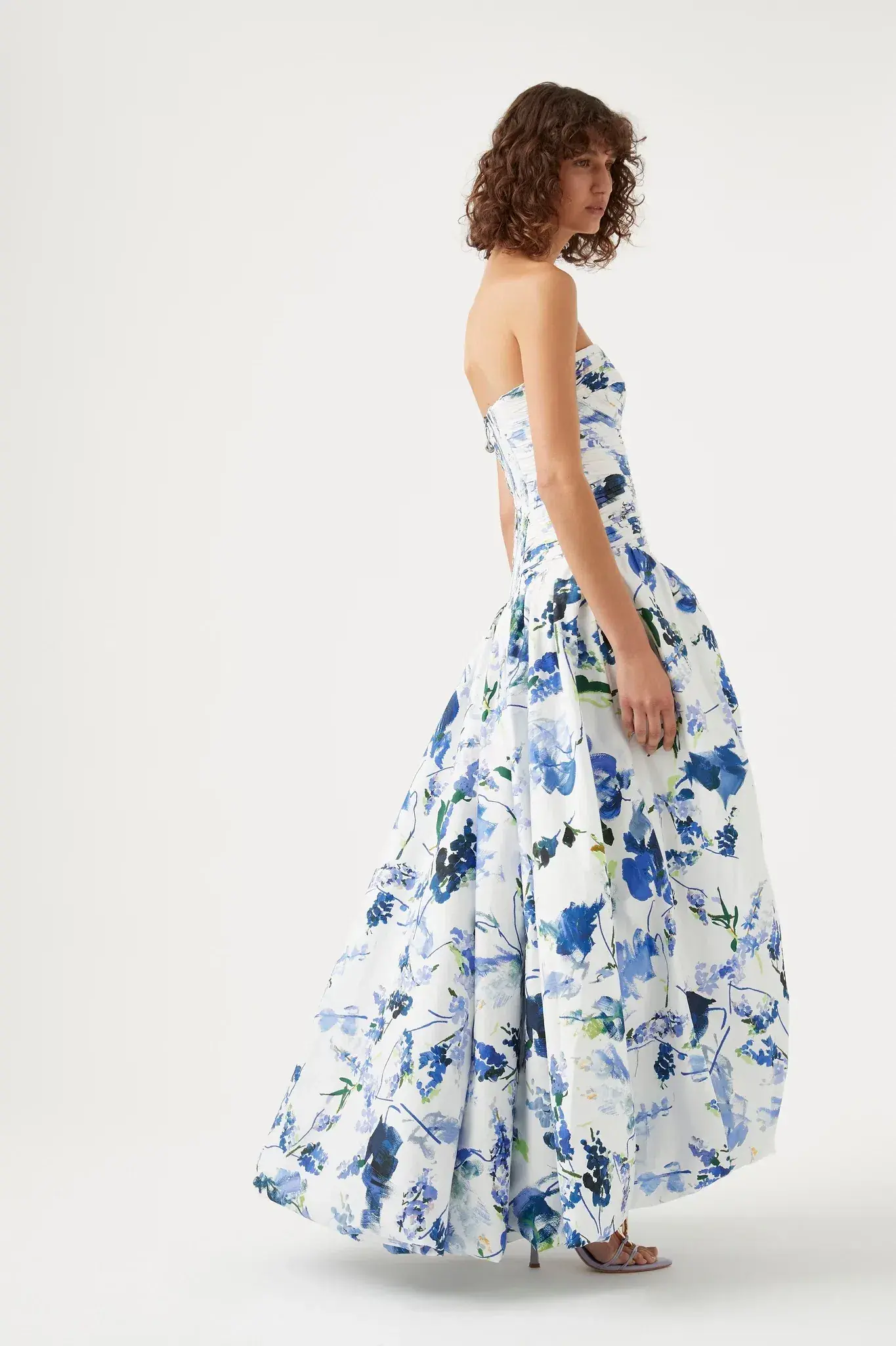 Aje Violette Bubble Hem Maxi Dress Lavenders of Provence Print Size 10 - Image 2
