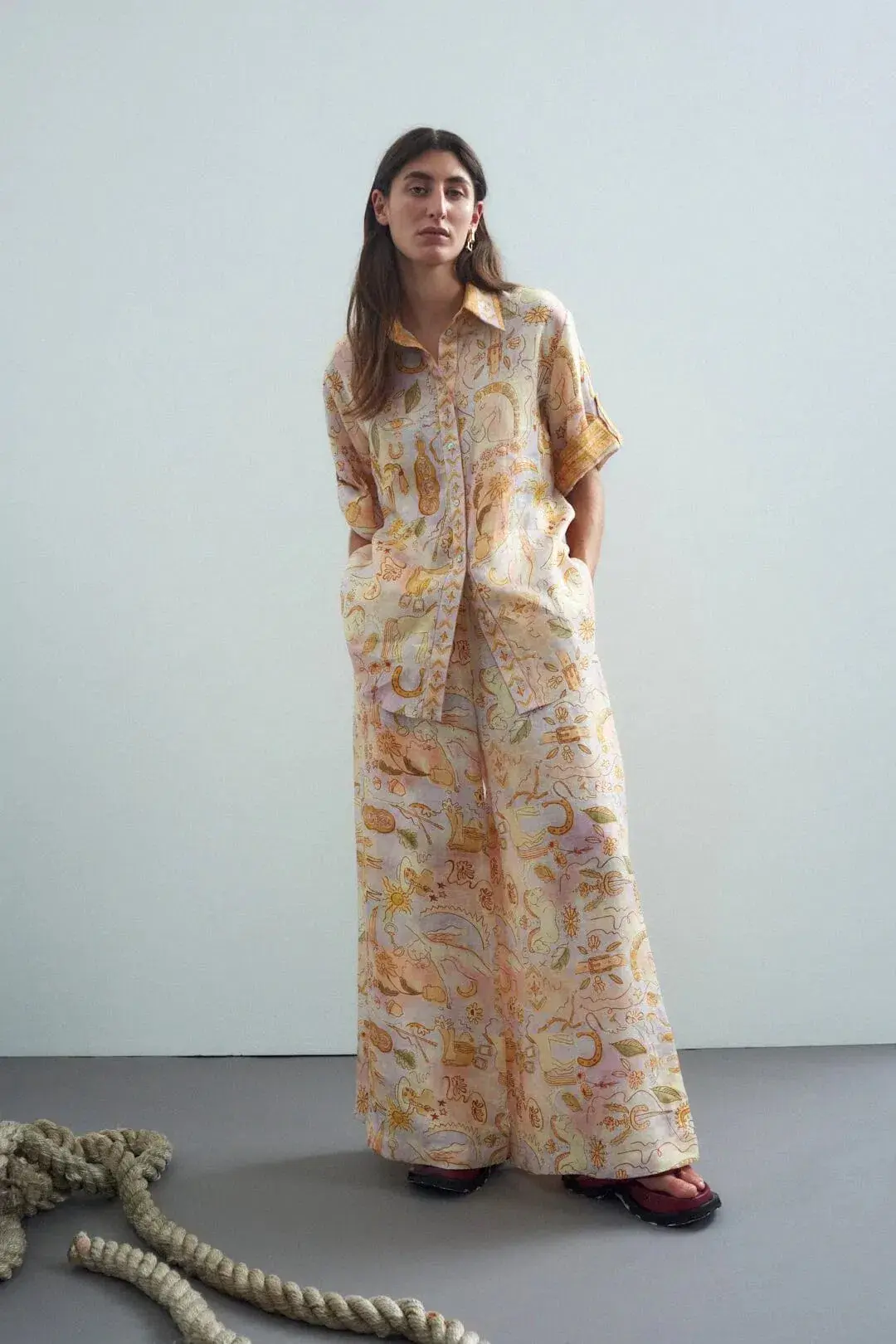 Alemais Solitaire Shirt and Pant Set Watercolor Size 8  - Image 2