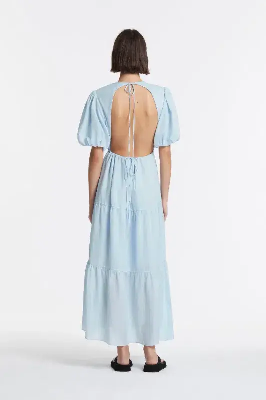 Sir the Label Vilma Open Back Midi Dress Blue Size 8 - Image 3