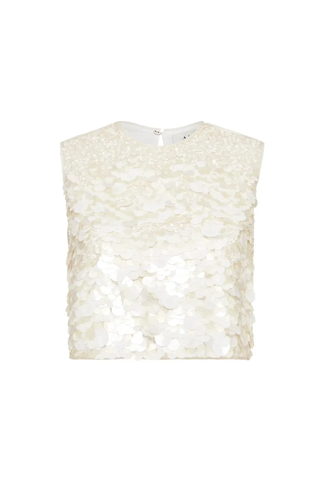 Aje Cherie Sequin Shell Top White Size 16 - Image 3