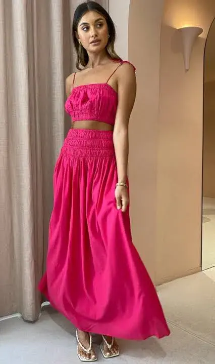 Steele Ginger Crop and Skirt Set Fuchsia Pink Size 10  - Image 2