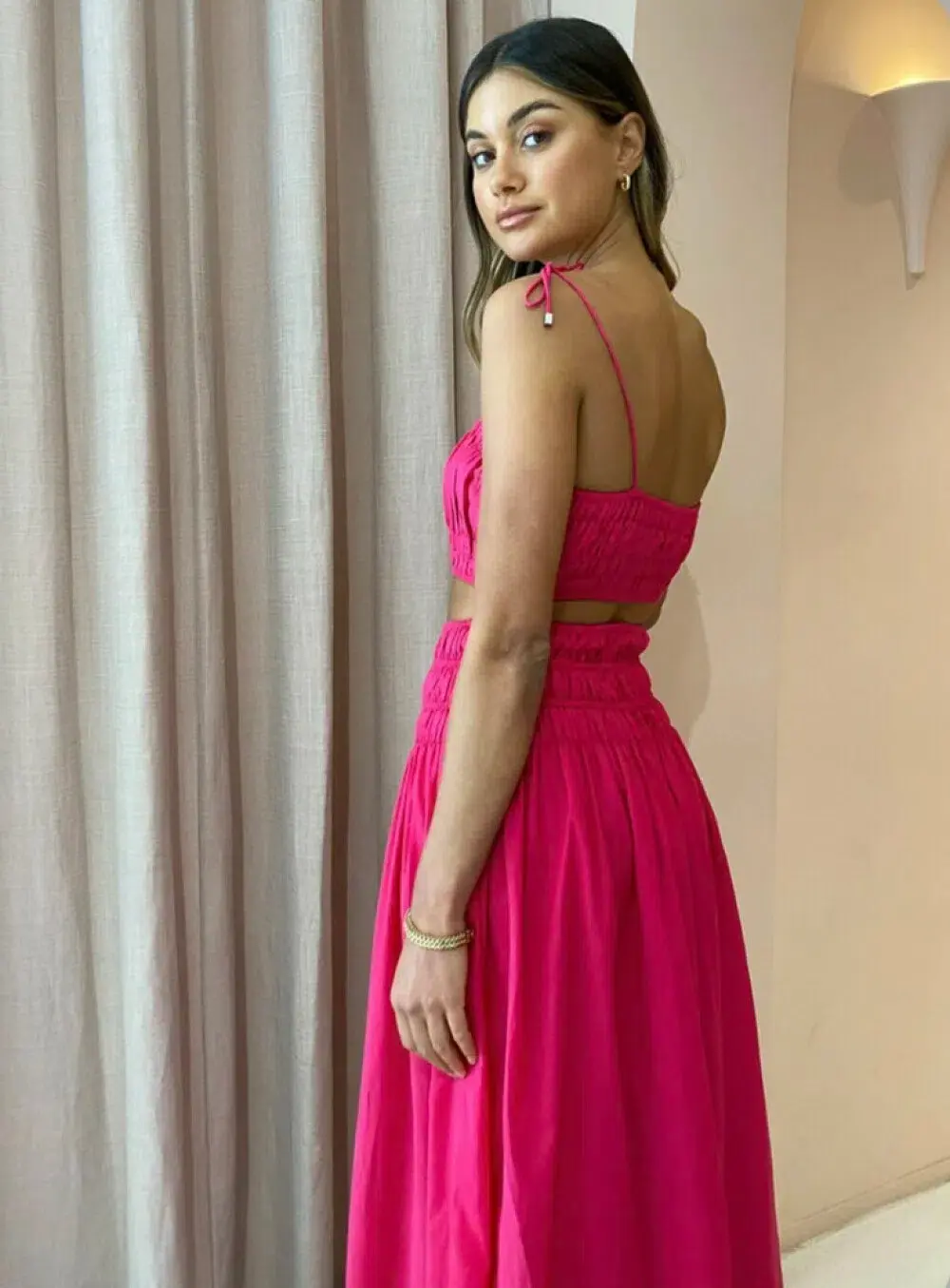 Steele Ginger Crop and Skirt Set Fuchsia Pink Size 10  - Image 3