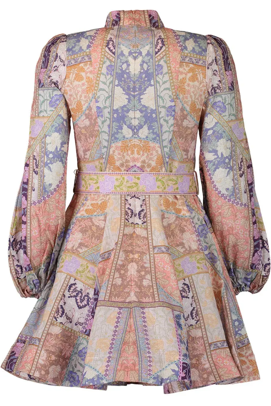 Zimmermann Kaleidoscope Buttoned Mini Dress Multi Swirl Floral Size 1 / Au 10 - Image 9