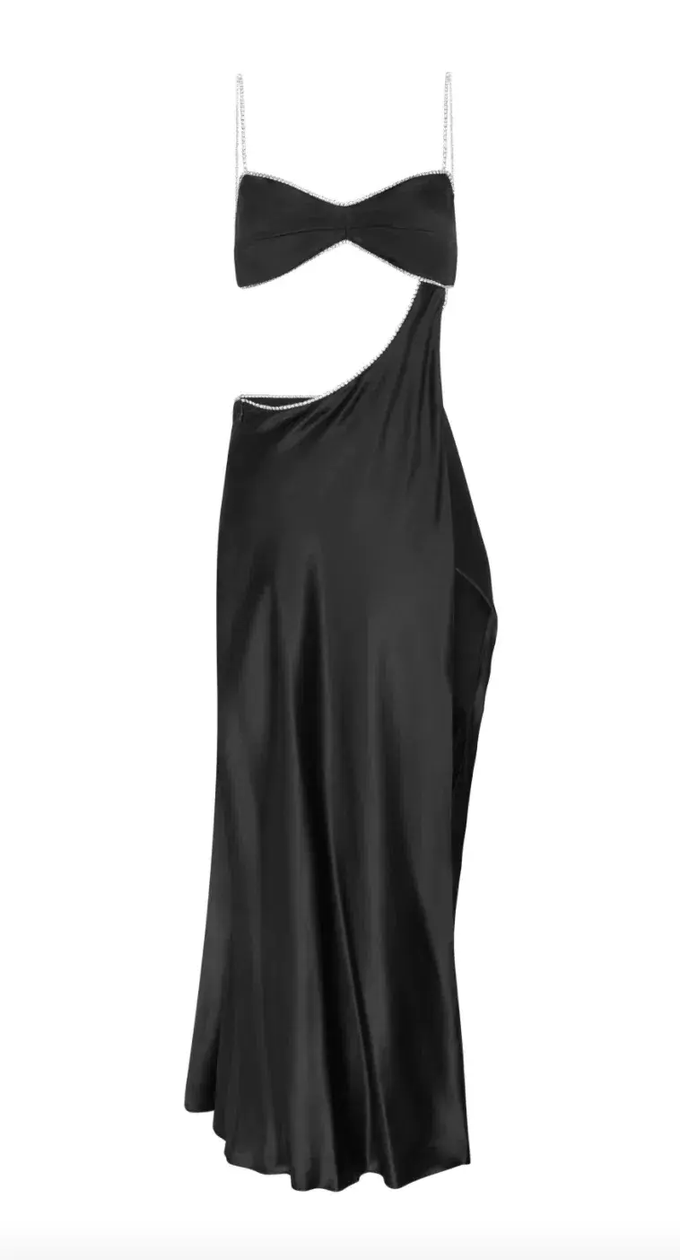 Michael Lo Sordo Symic Crystalline Luna Maxi Dress Black Size XS / Au 6 - Image 5
