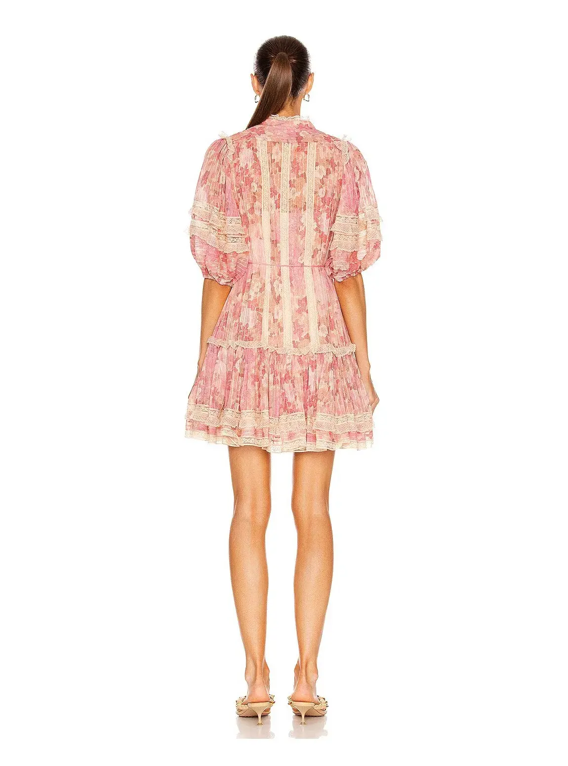 Zimmermann Concert Pintucked Mini Dress Cherry Meadows Size 1 / Au 10 - Image 2