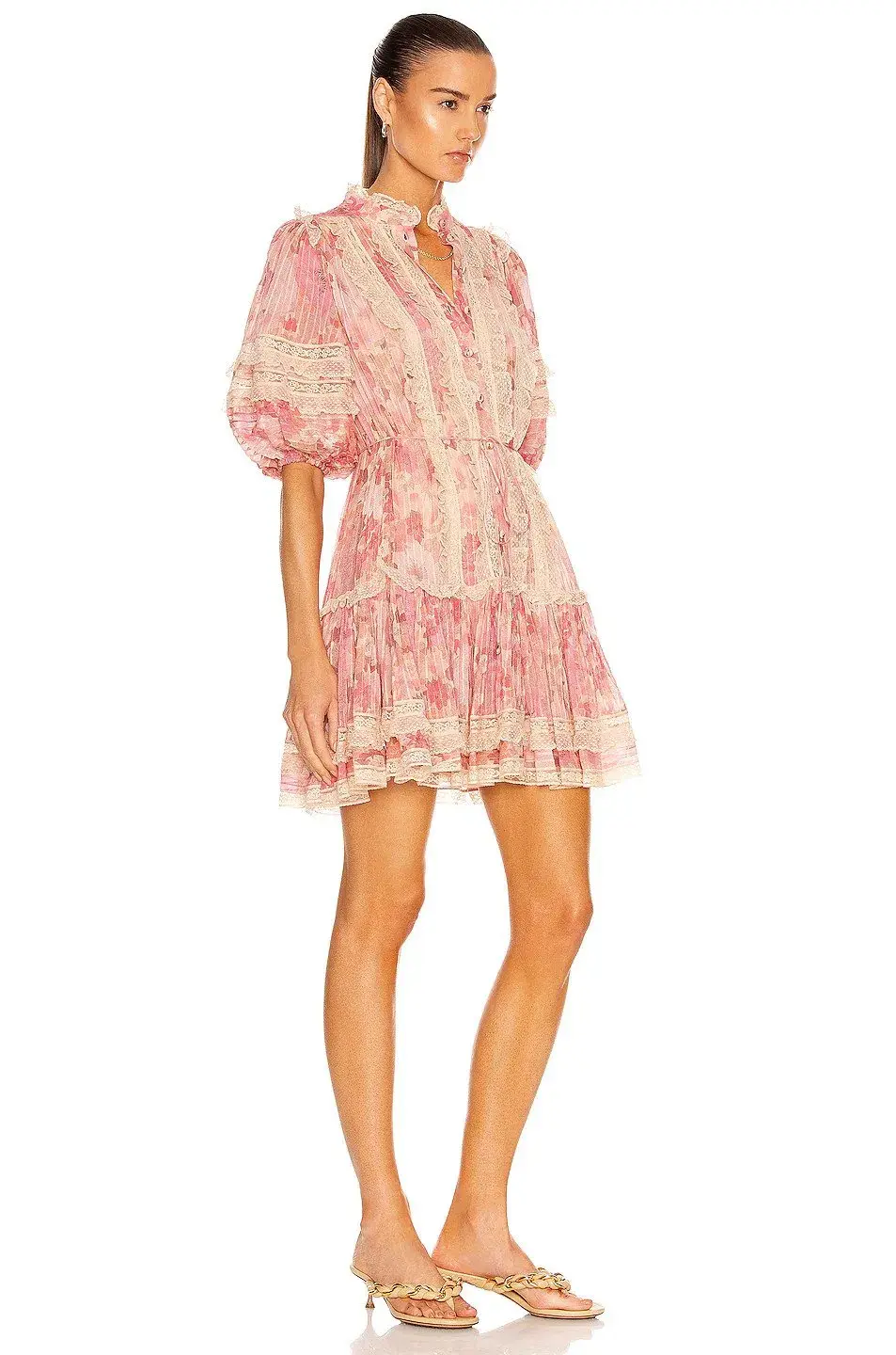 Zimmermann Concert Pintucked Mini Dress Cherry Meadows Size 1 / Au 10 - Image 1