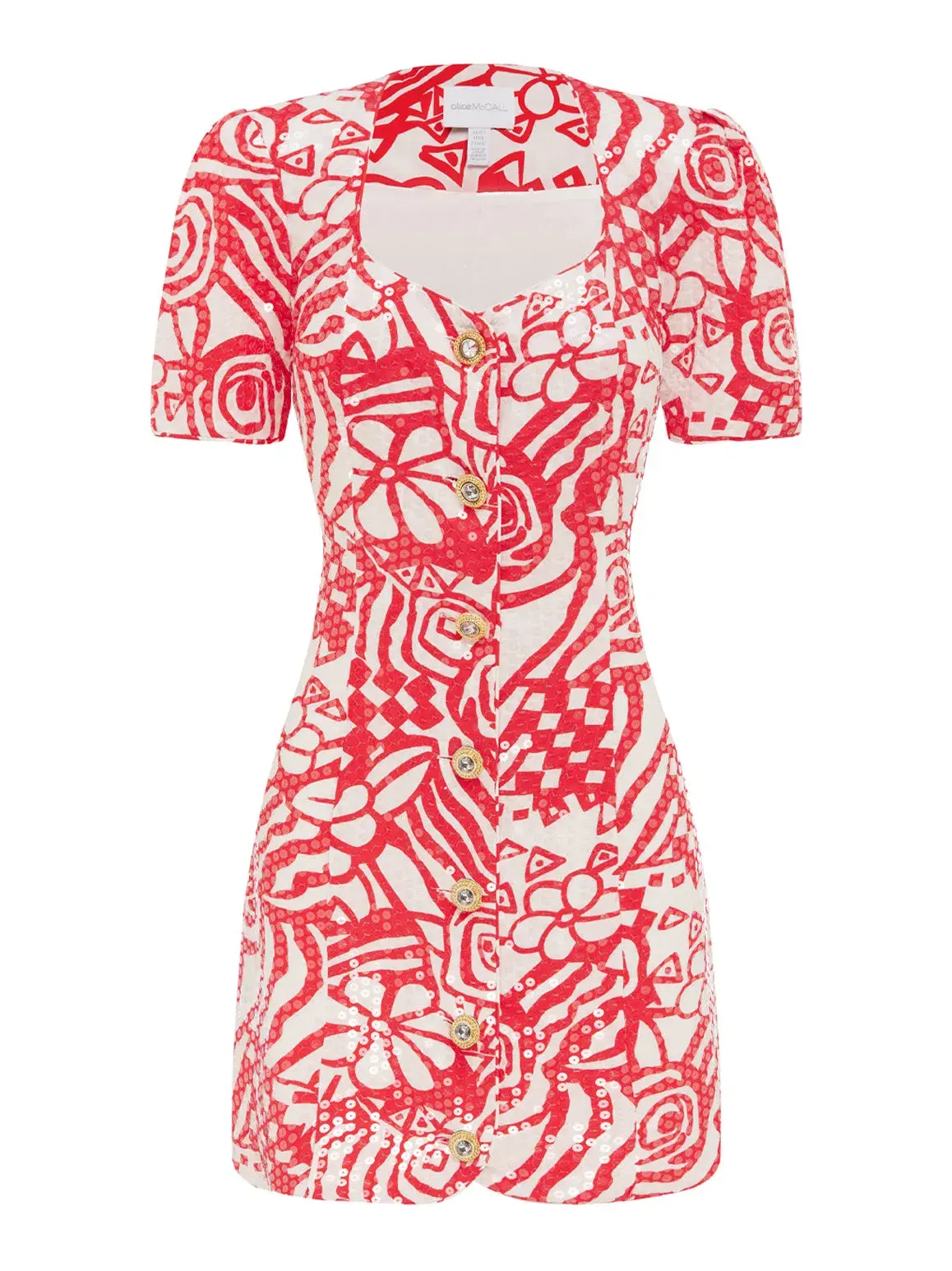 Alice McCall Daisy Daze Mini Dress Salsa Red Size S / Au 8 - Image 7