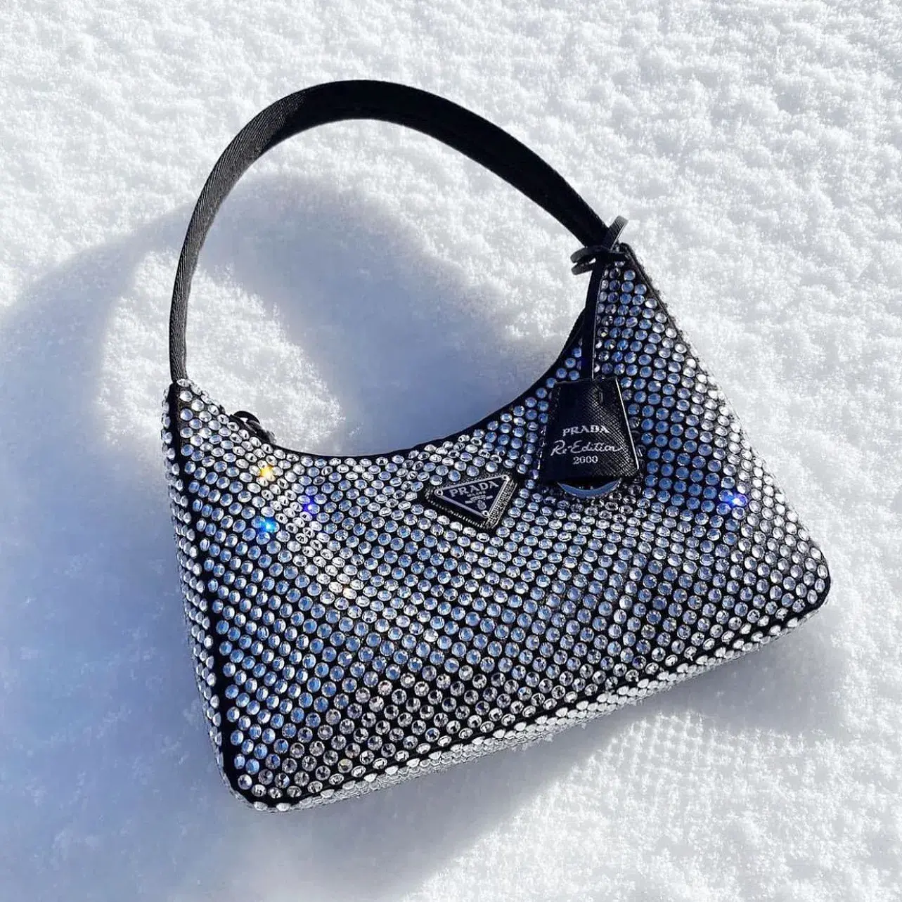 Prada Satin Mini-Bag with Crystals - Image 1