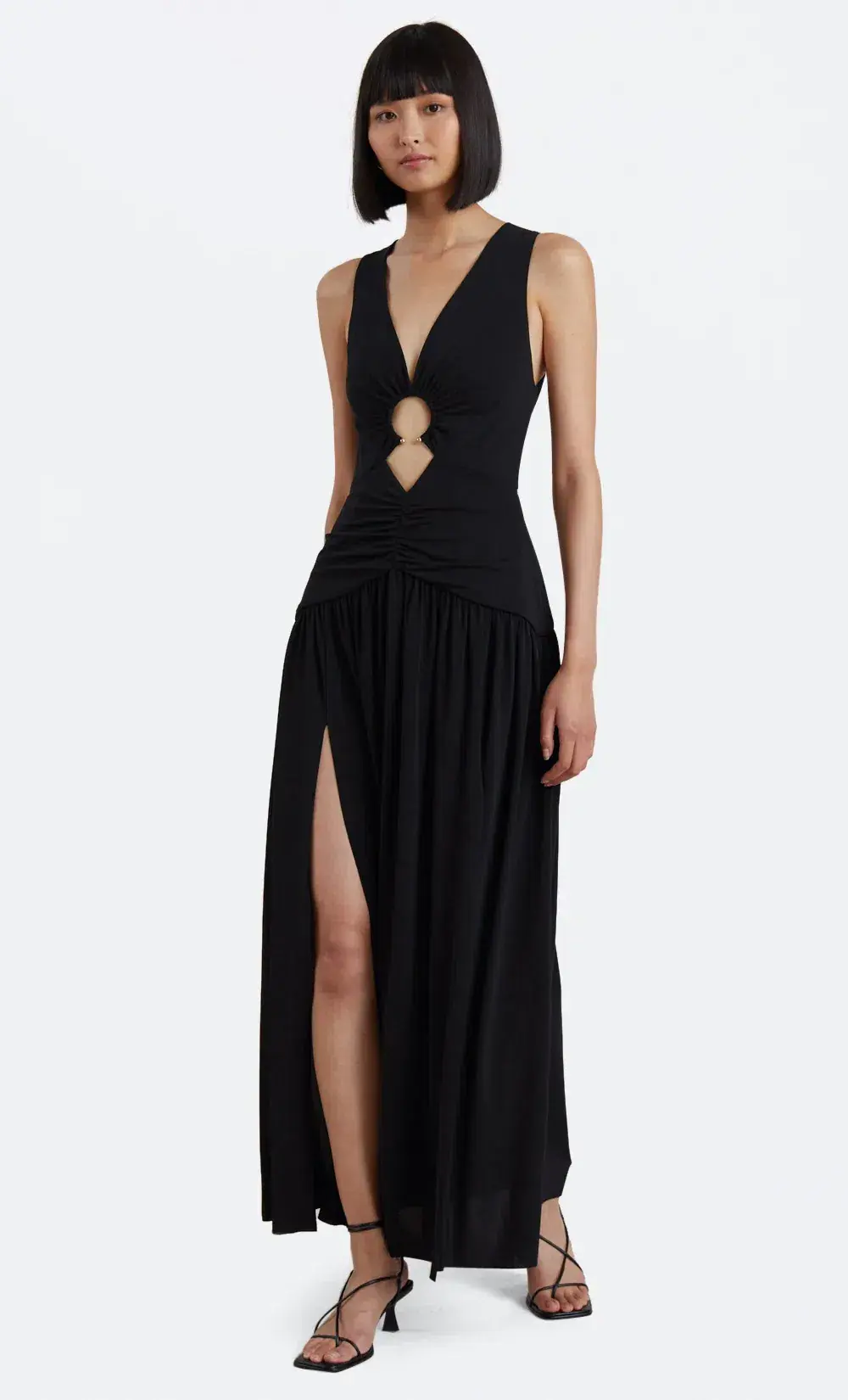 Bec & Bridge Lindsey V Maxi Dress Black Size 8 - Image 1