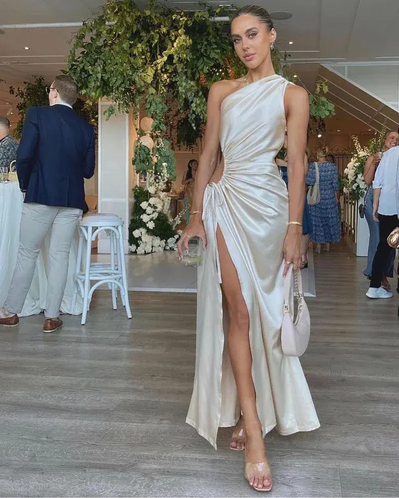 Sonya Moda Nour Dress Pearl Gold Size 8 - Image 4