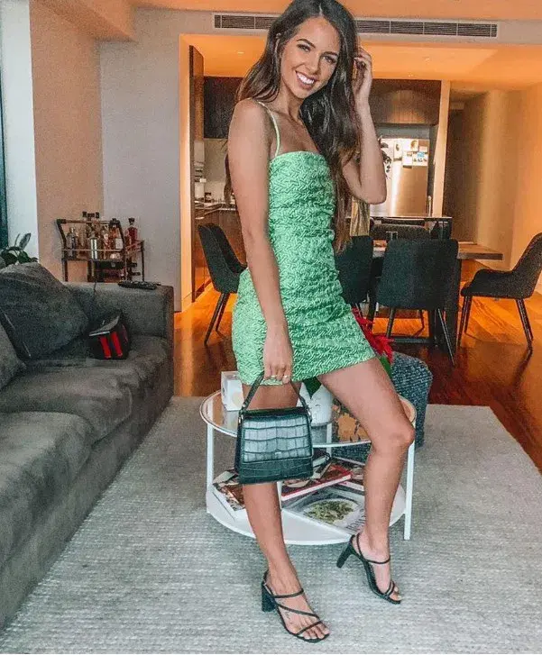 Bec & Bridge Apple Mini Dress Green Size 10 for rent on The Volte - main image