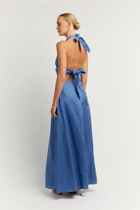 Dissh Layne Cobalt Halter Midi Dress Blue Size 10 - Image 3