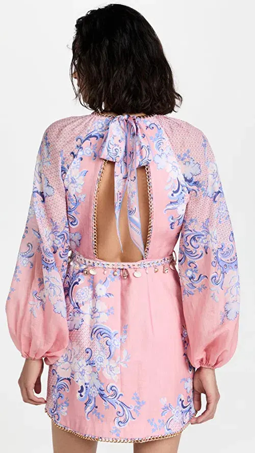 Zimmermann Postcard Floral Mini Dress Print Size 0 / Au 8 - Image 3