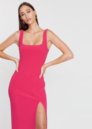 Bec & Bridge Hibiscus Midi Dress Magenta Pink Size AU 6 - Image 2