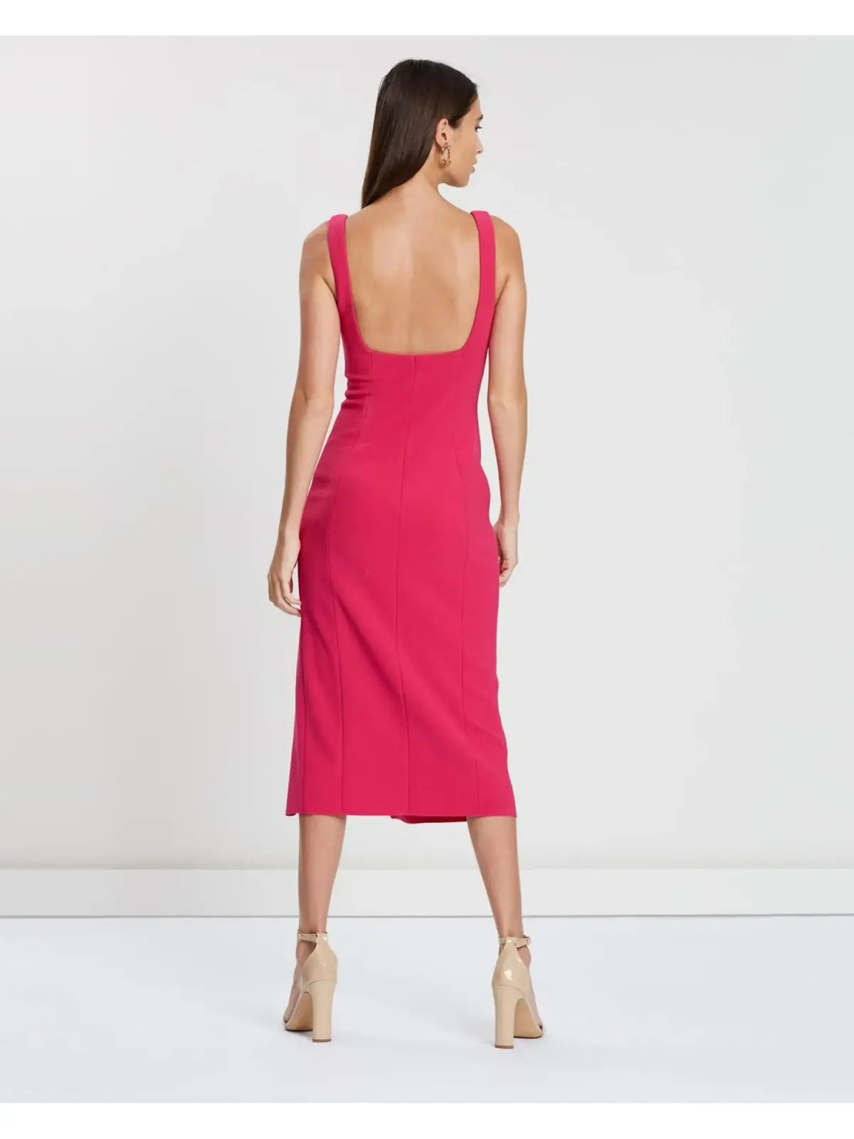 Bec & Bridge Hibiscus Midi Dress Magenta Pink Size AU 6 - Image 4