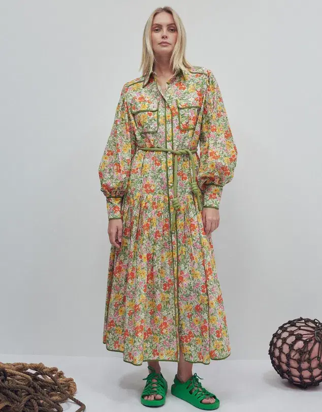 Alémais Cabana Midi Shirtdress Multi Size 8 - Image 1