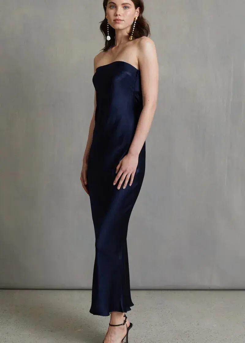 Bec & Bridge Moon Dance Strapless Dress Ink Blue Size 8 - Image 1