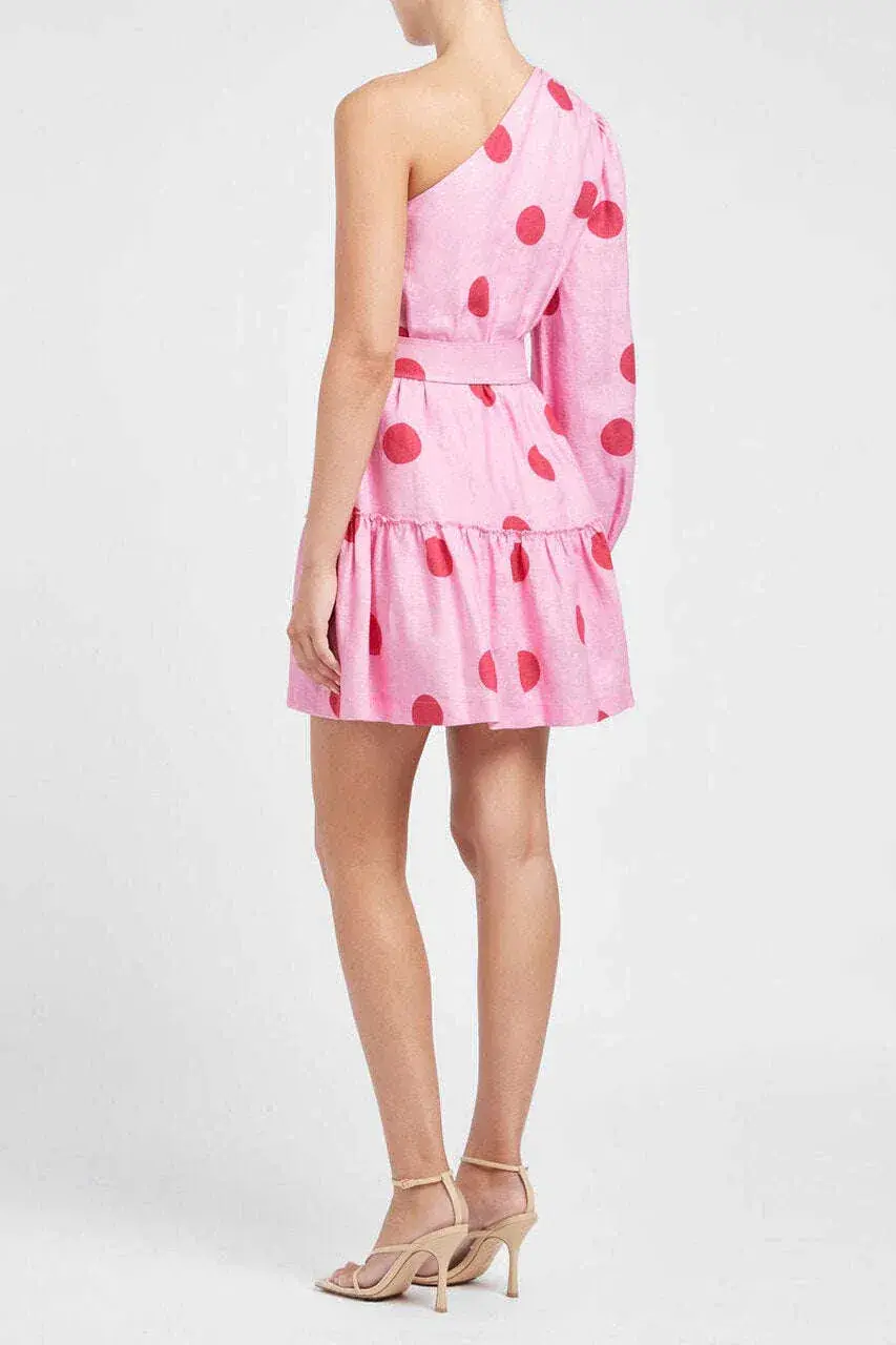 Rebecca Vallance Dalia One Sleeve Mini Dress Pink Size 14 - Image 2