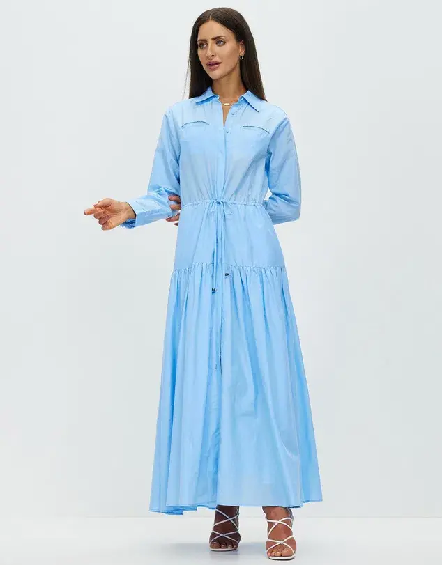 Sass & Bide The Weather Shirt Dress Sky Blue Size 14 - Image 1