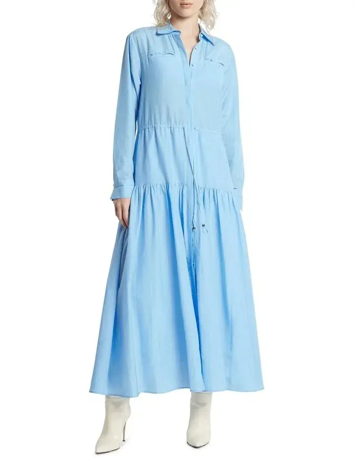 Sass & Bide The Weather Shirt Dress Sky Blue Size 14 - Image 2