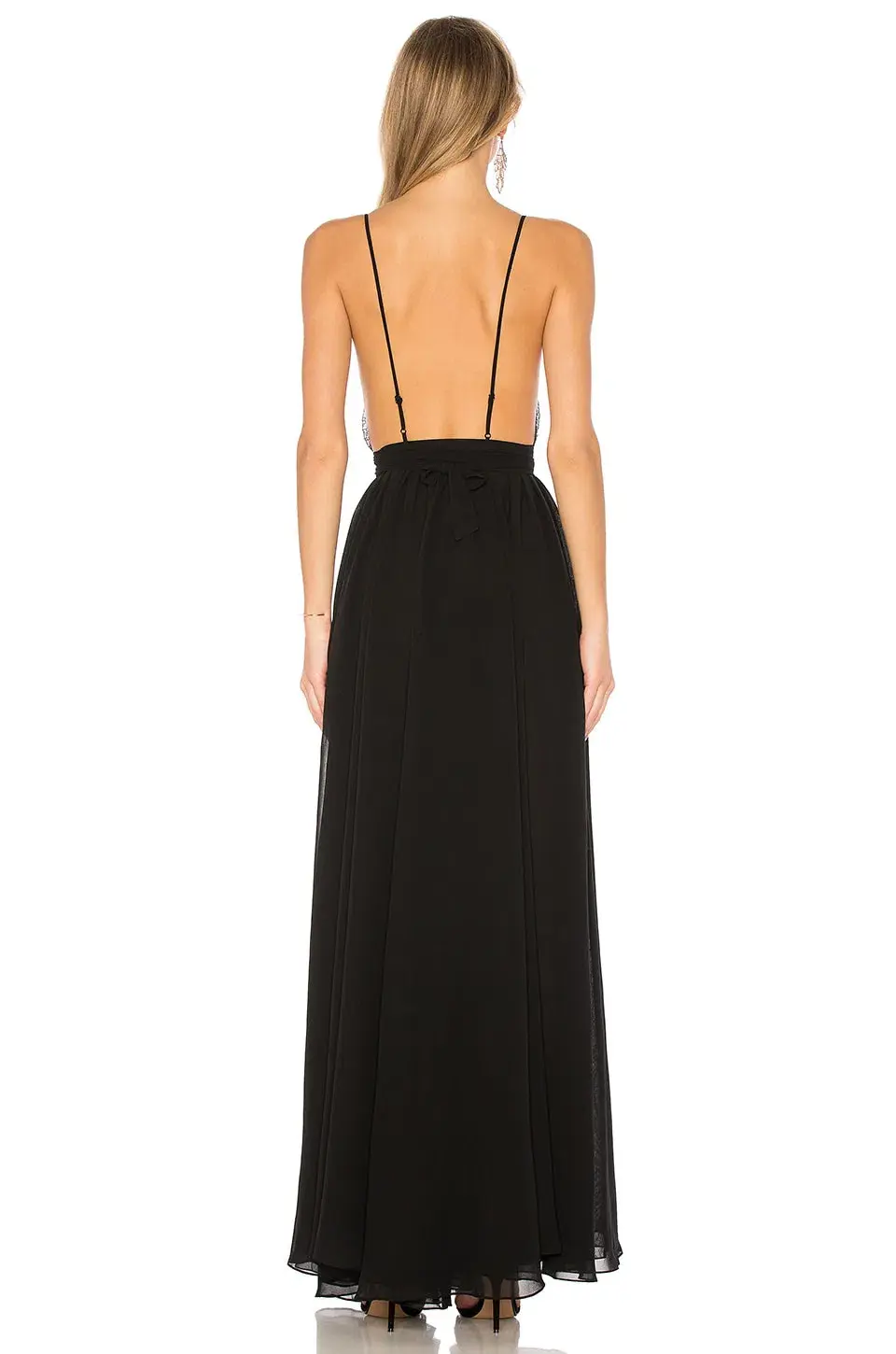 Michael Costello x Revolve Justin Gown Black Size 12 for rent on The Volte - main image