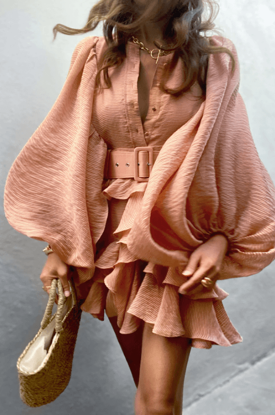 Shona Joy Charlotte Draped Mini Dress - Dusty Rose sz 10 - Image 1
