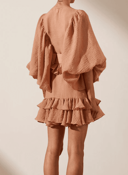 Shona Joy Charlotte Draped Mini Dress - Dusty Rose sz 10 - Image 4