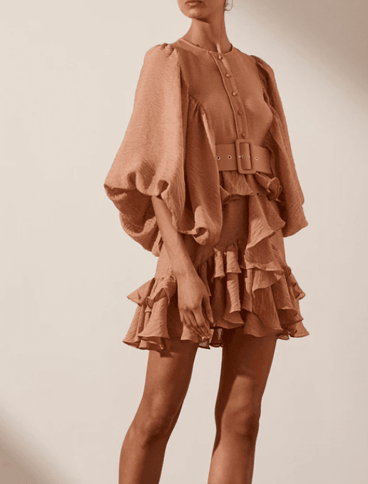 Shona Joy Charlotte Draped Mini Dress - Dusty Rose sz 10 - Image 3