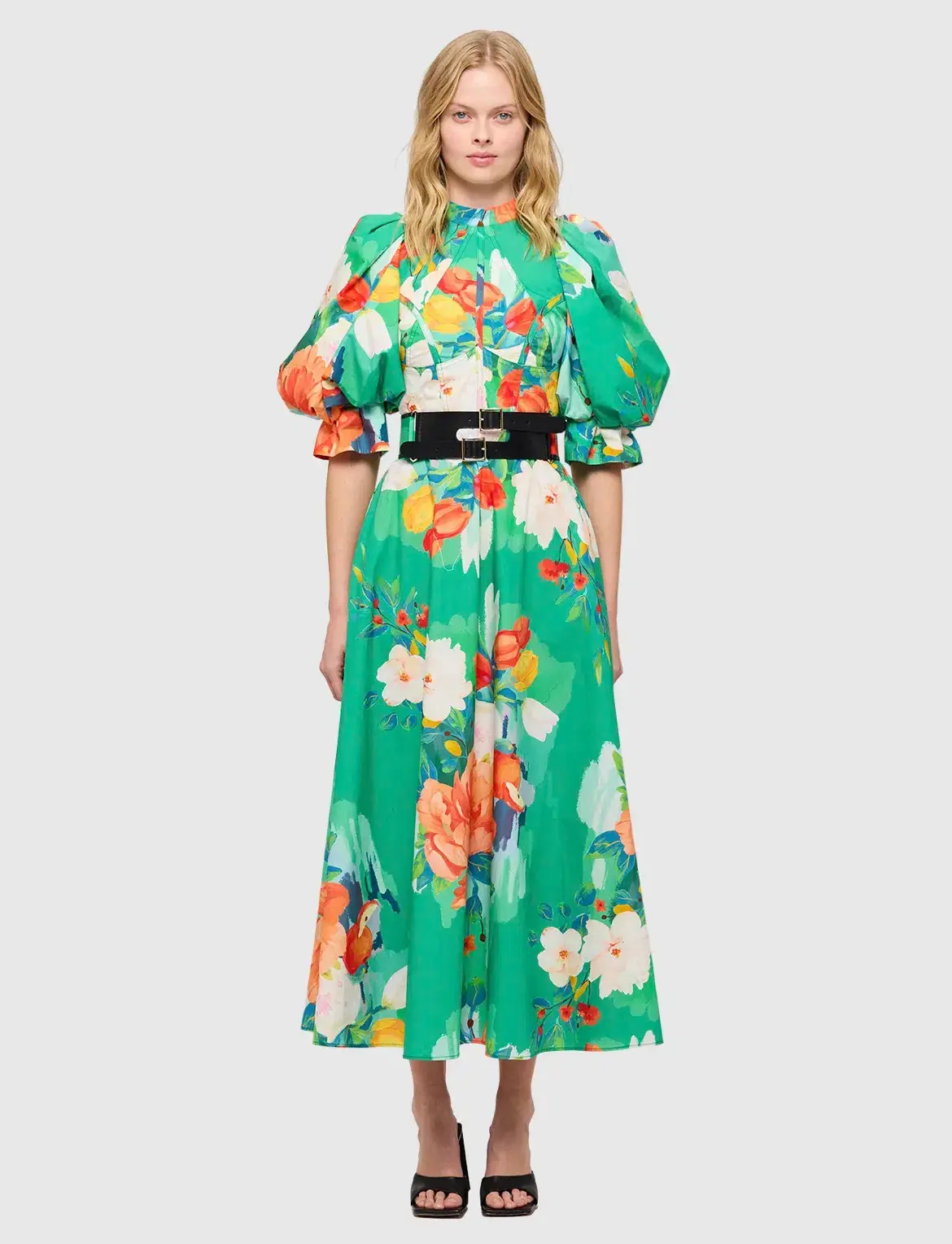 Leo & Lin Florescence Midi Dress Floral Print Size 10 - Image 3