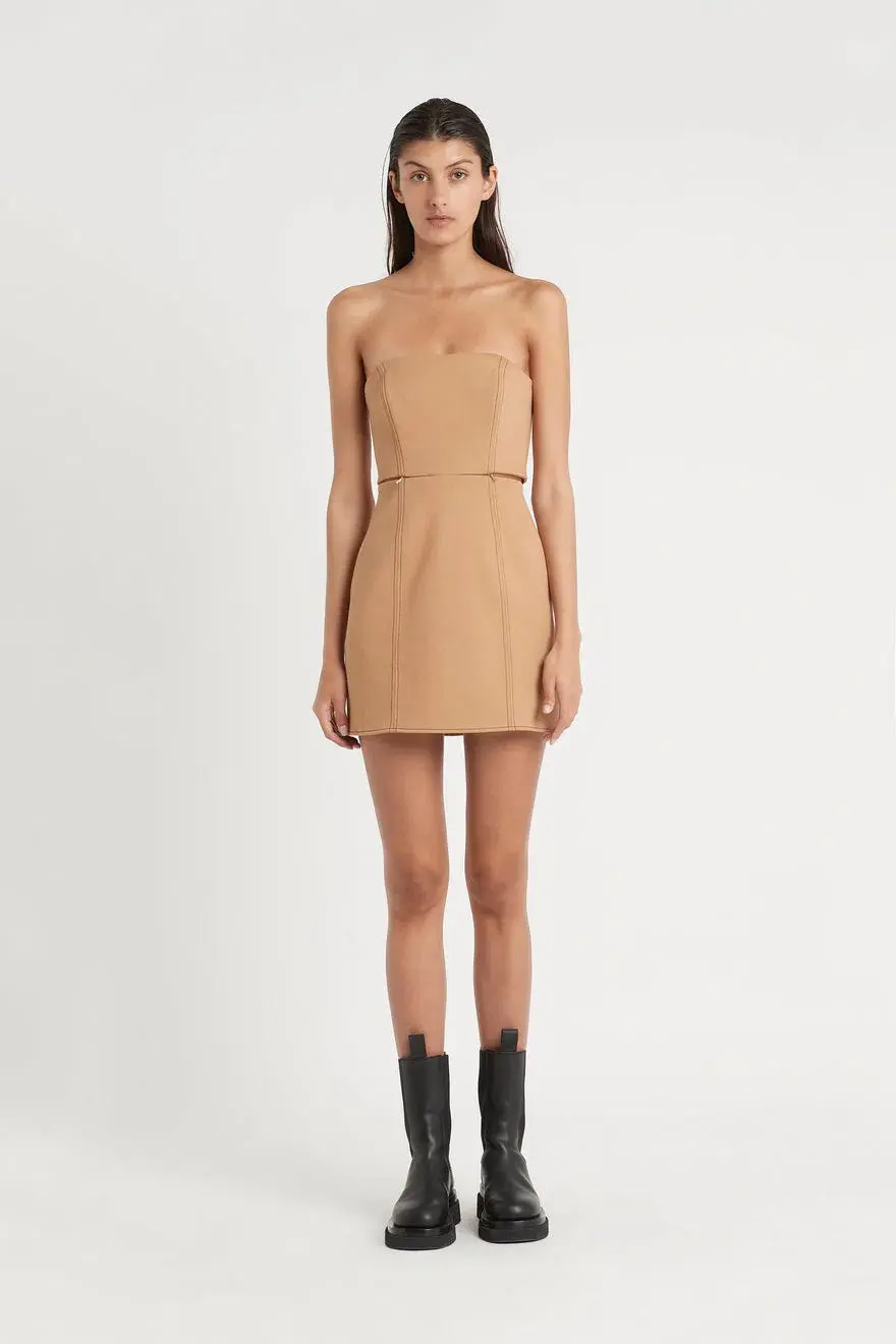 Sir The Label Andre Strapless Mini Dress Camel Size 0 / Au 6 - Image 1