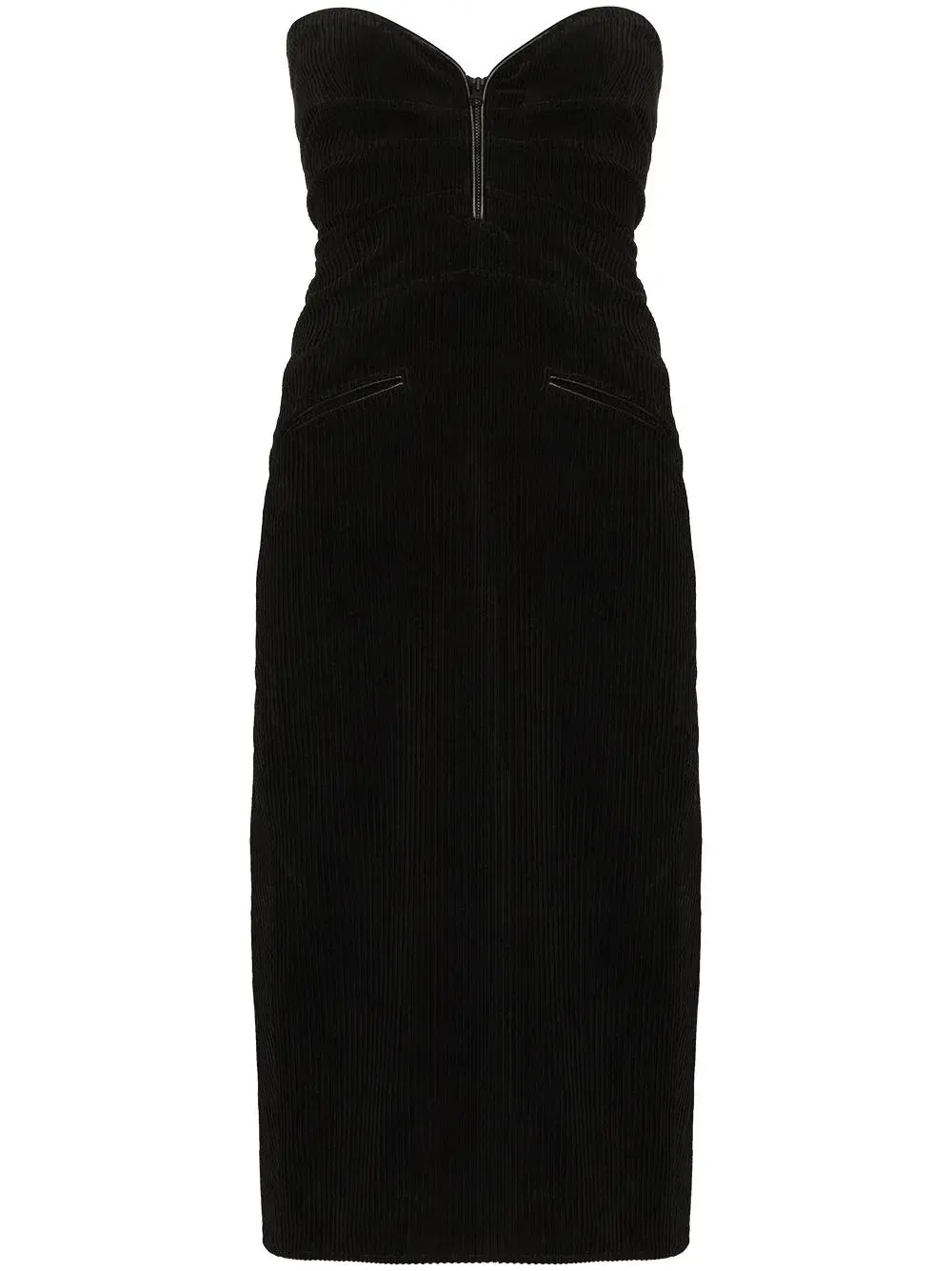 KNWLS Corduroy Shiv Midi Dress Black Size 12 for rent on The Volte - main image