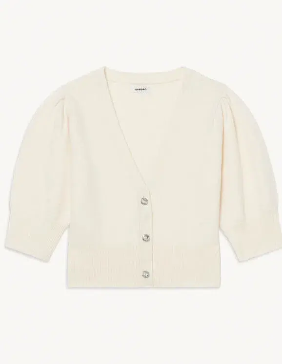 Sandro Wool Cardigan Ecru Size 1 for rent on The Volte - main image