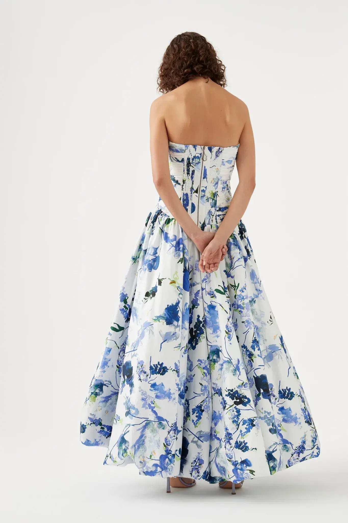 Aje Violette Bubble Hem Maxi Dress Lavenders Of Provence Print Size 8  - Image 3