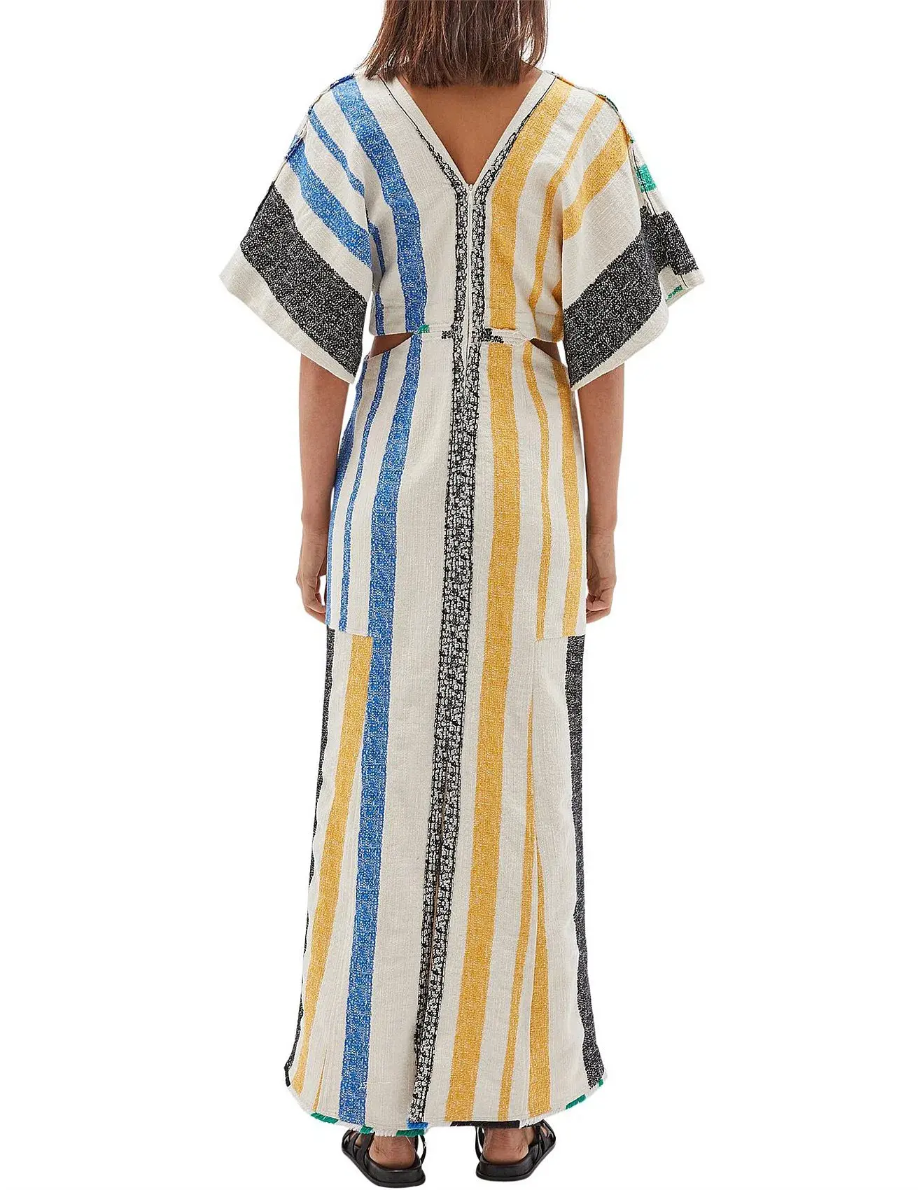 Bassike Textured Cotton Cut Out Dress Multi Size 3 - Image 3