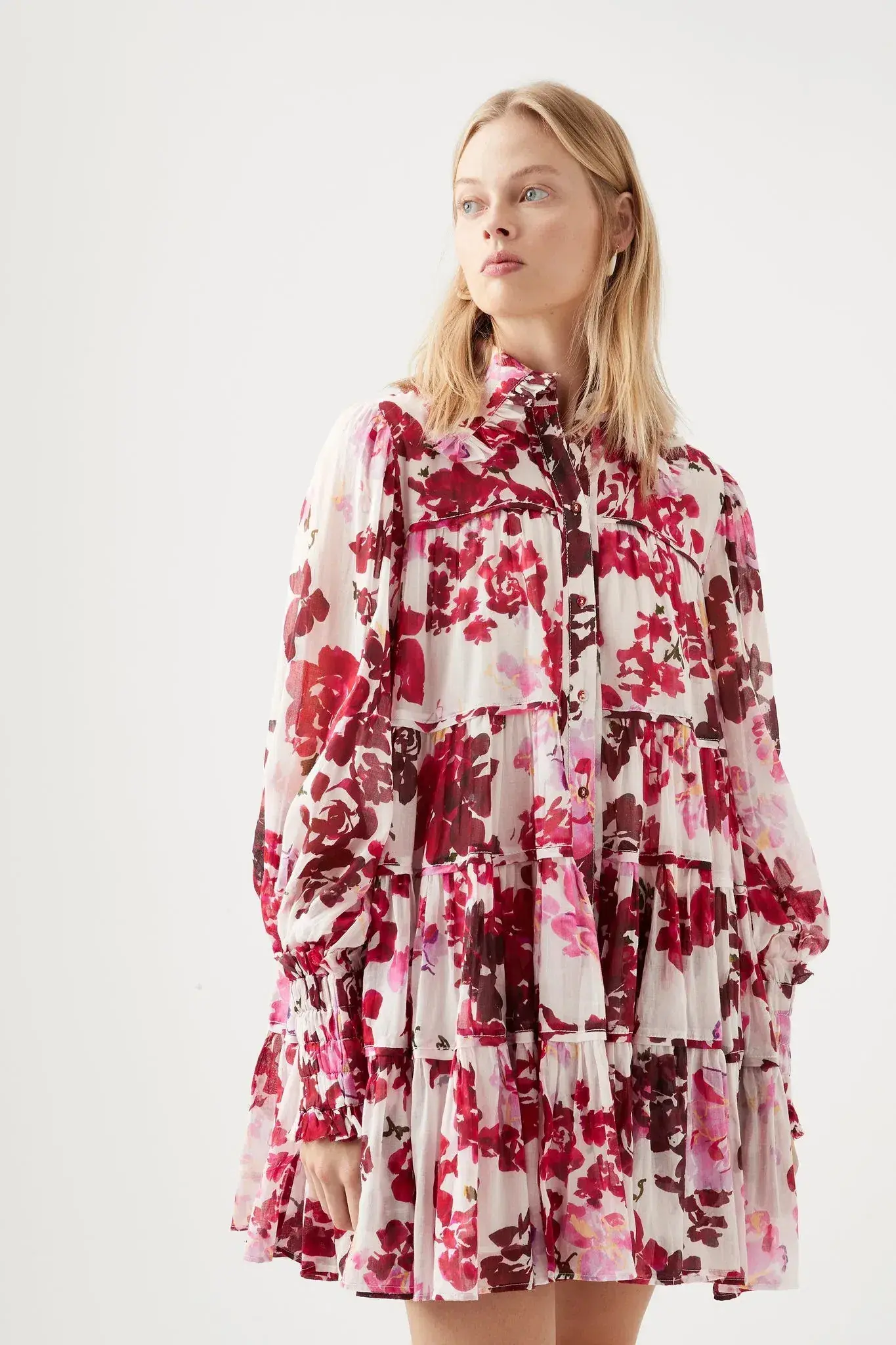 Aje Wilderness Smock Dress Roses Of Provence Print Size 8 - Image 2