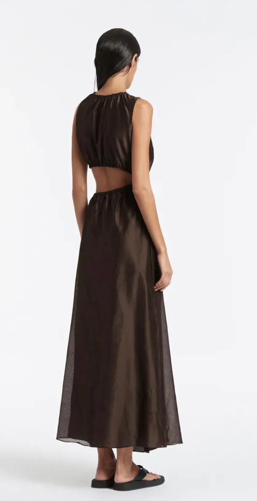 Sir the Label Anje Asymmetric Dress Chocolate Size 3 / AU 12 - Image 3