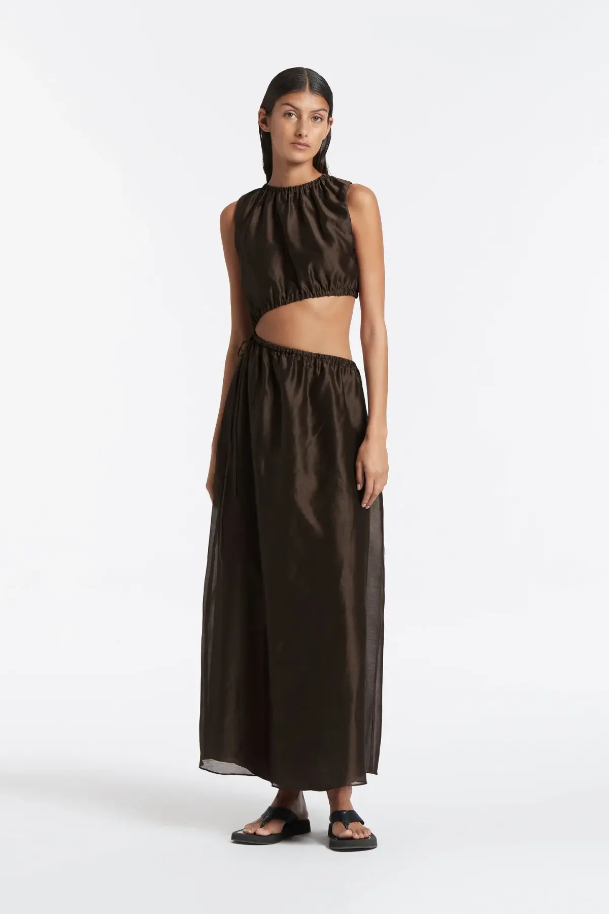 Sir the Label Anje Asymmetric Dress Chocolate Size 3 / AU 12 - Image 1
